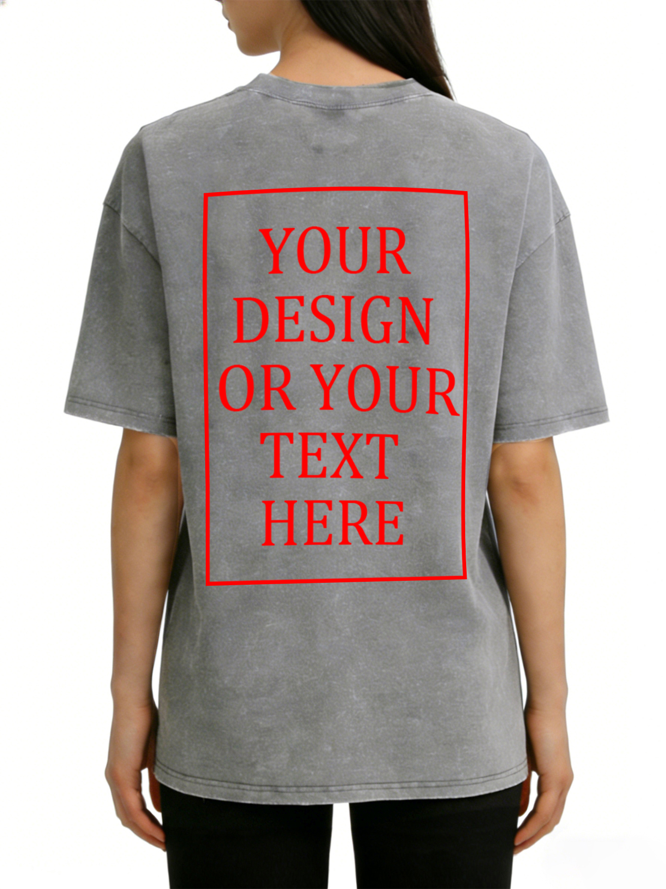 Women's Retro Washed Custom Short-Sleeve T-Shirt - Add Your Own Photo/Text Design