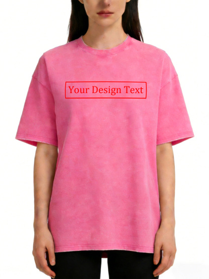 Women's Retro Washed Custom Short-Sleeve T-Shirt - Add Your Own Text Design