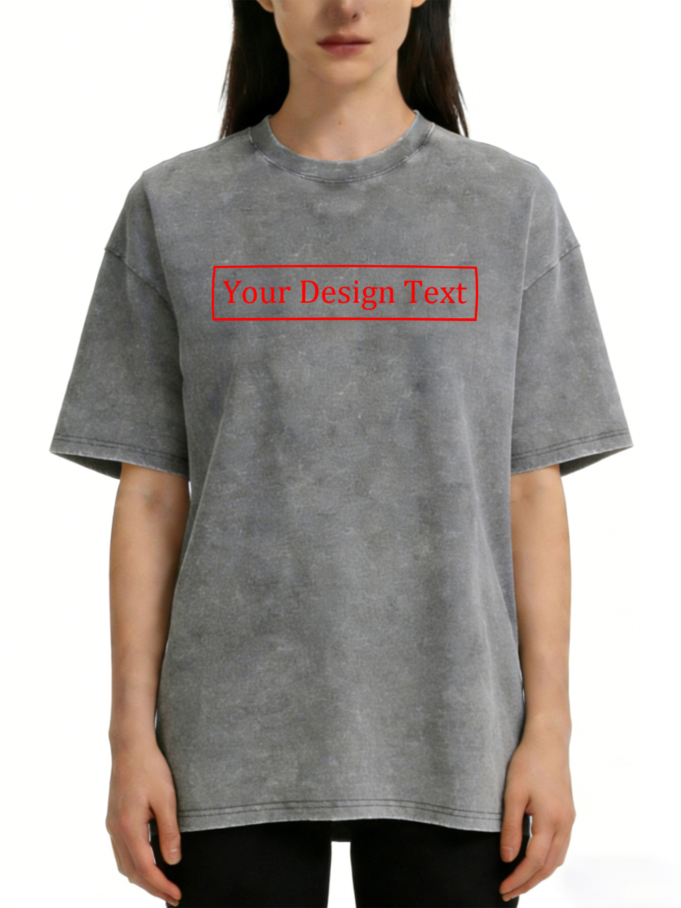 Women's Retro Washed Custom Short-Sleeve T-Shirt - Add Your Own Text Design