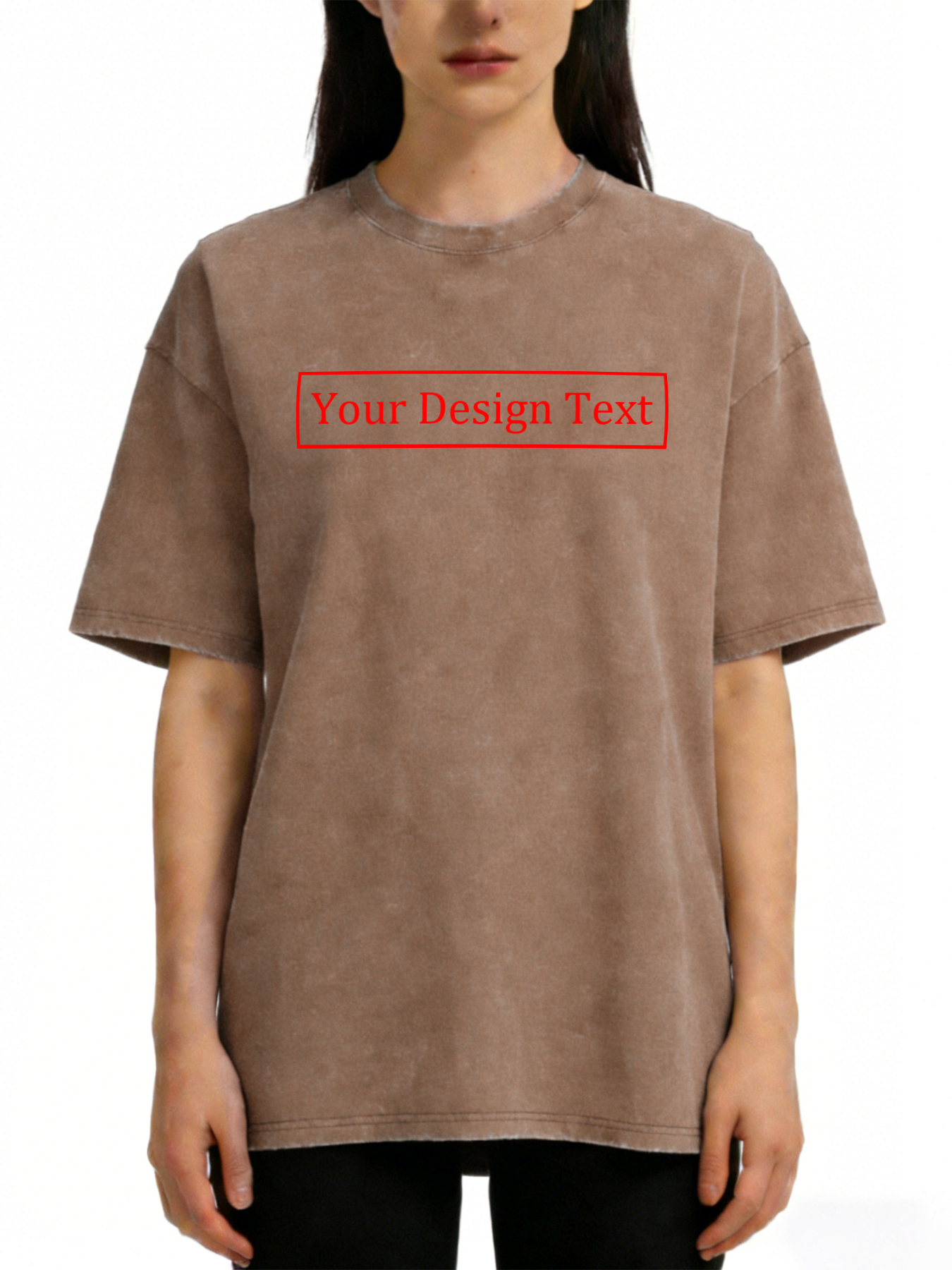 Women's Retro Washed Custom Short-Sleeve T-Shirt - Add Your Own Text Design