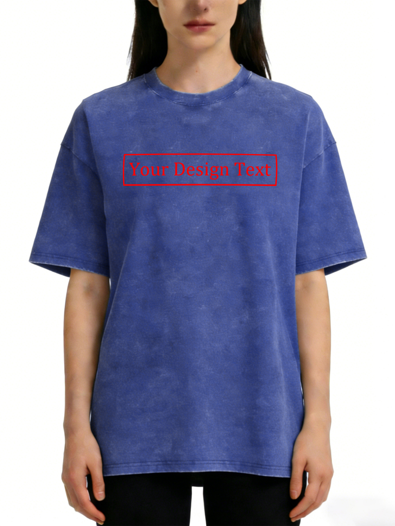 Women's Retro Washed Custom Short-Sleeve T-Shirt - Add Your Own Text Design