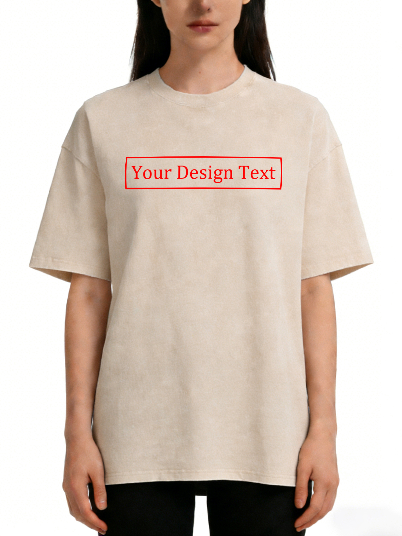 Women's Retro Washed Custom Short-Sleeve T-Shirt - Add Your Own Text Design