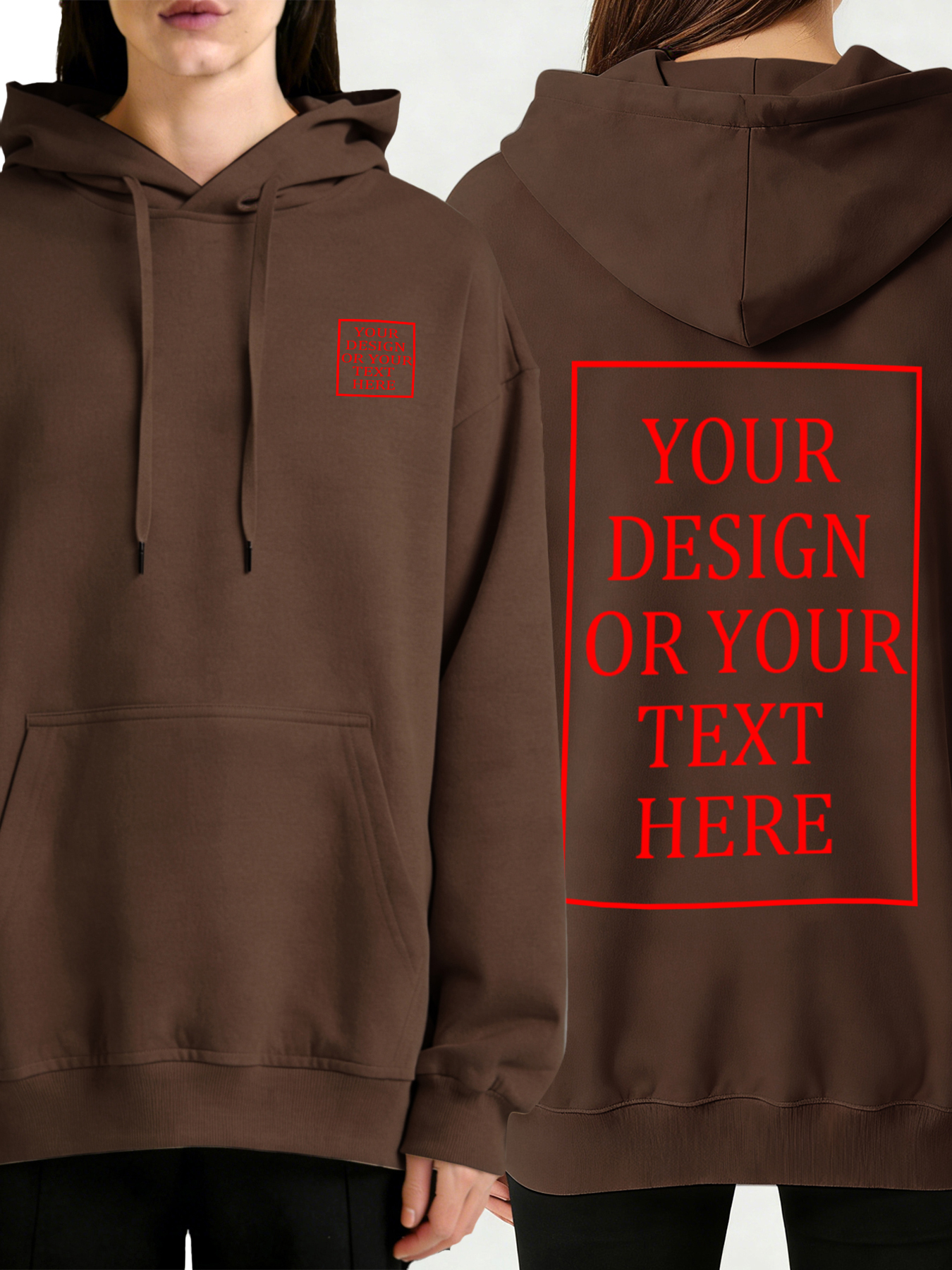 Women's Custom Hooded Sweatshirt - Add Your Own Photo/Text Double-Sided Design