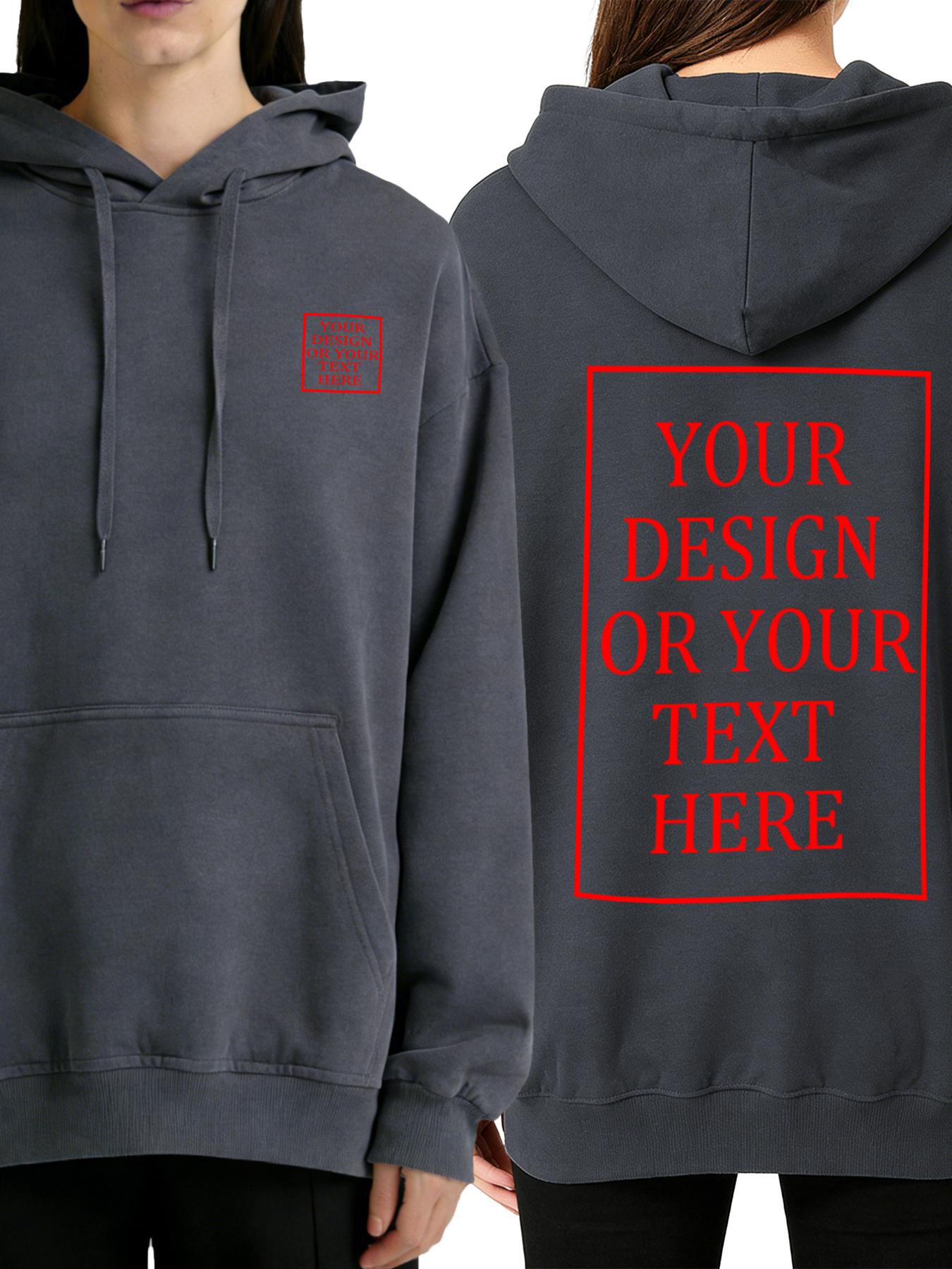Women's Custom Hooded Sweatshirt - Add Your Own Photo/Text Double-Sided Design