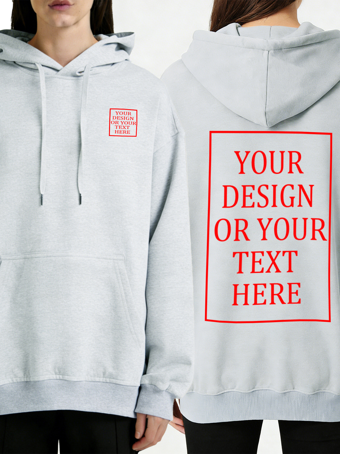 Women's Custom Hooded Sweatshirt - Add Your Own Photo/Text Double-Sided Design