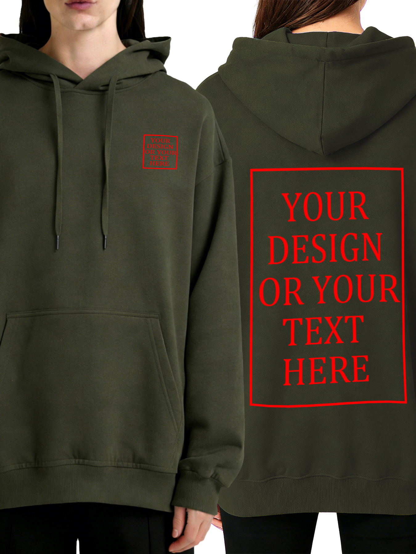 Women's Custom Hooded Sweatshirt - Add Your Own Photo/Text Double-Sided Design