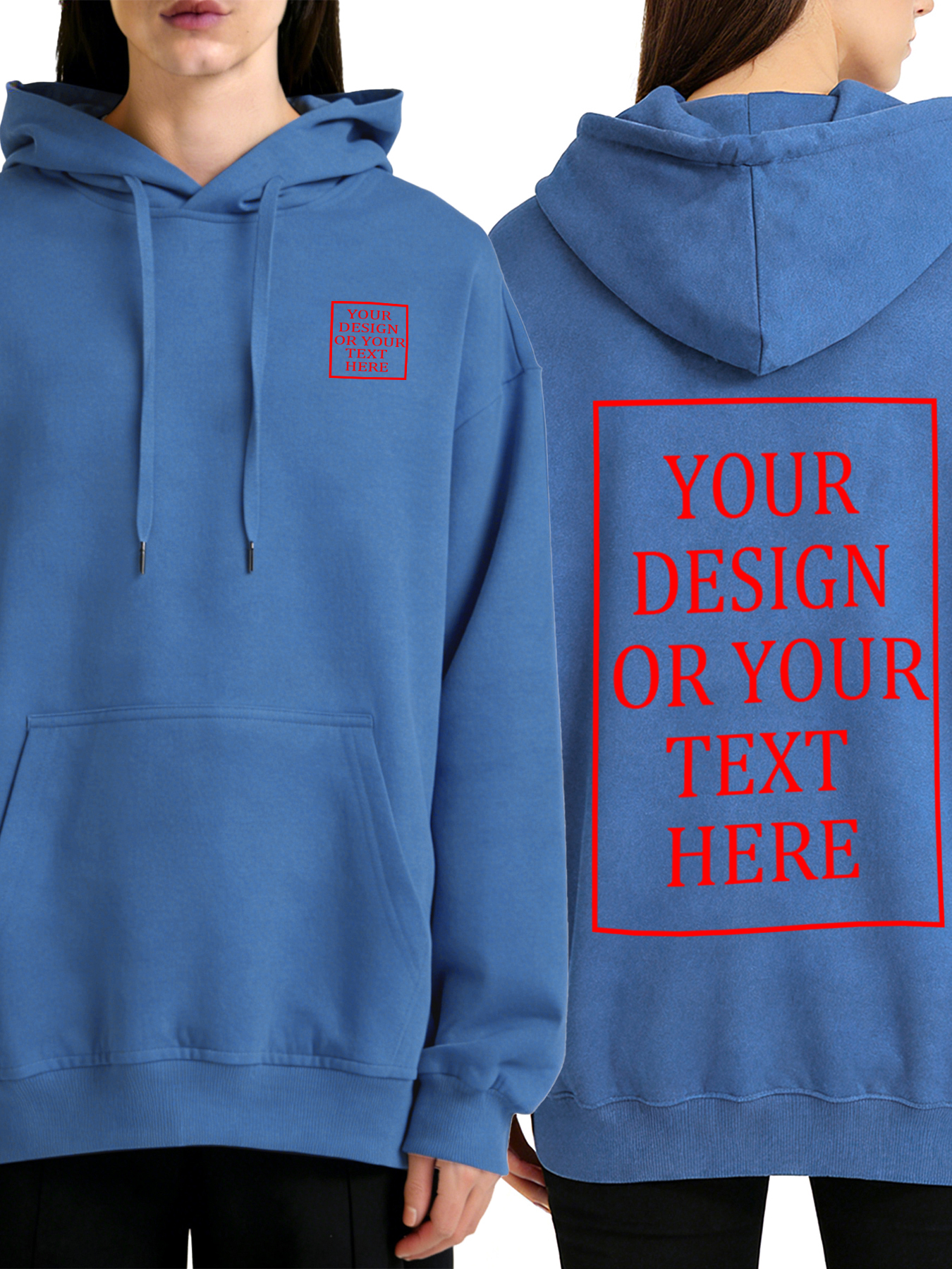 Women's Custom Hooded Sweatshirt - Add Your Own Photo/Text Double-Sided Design