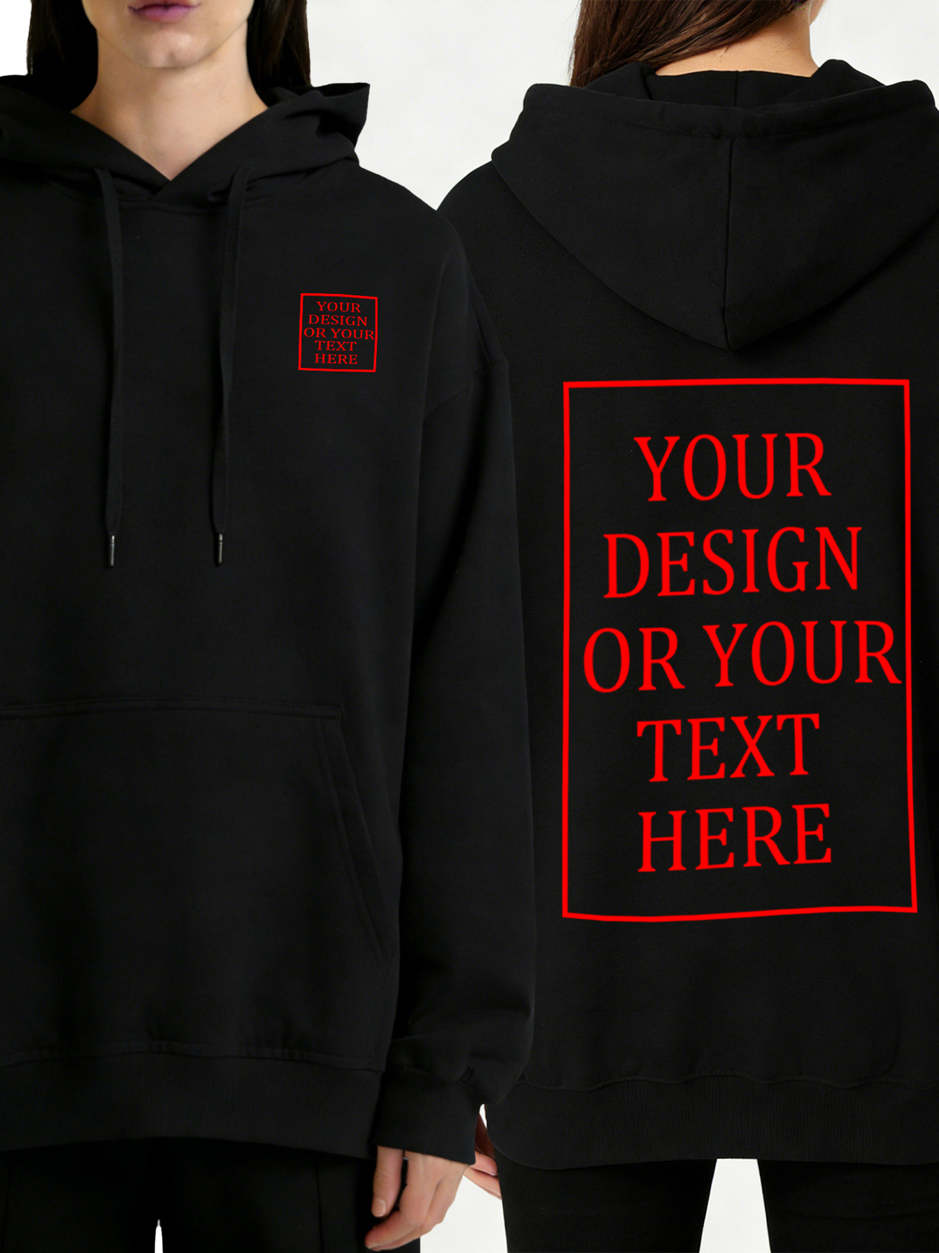 Women's Custom Hooded Sweatshirt - Add Your Own Photo/Text Double-Sided Design