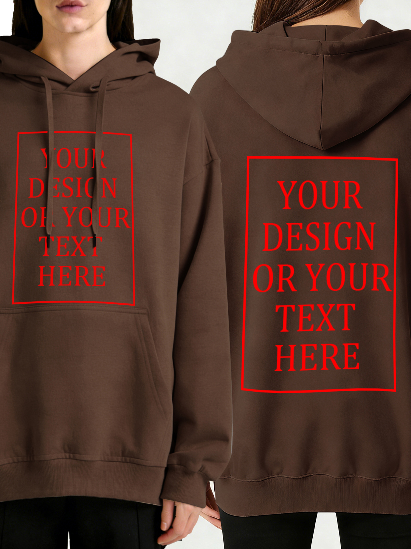 Women's Custom Hooded Sweatshirt - Add Your Own Photo/Text Double-Sided Design