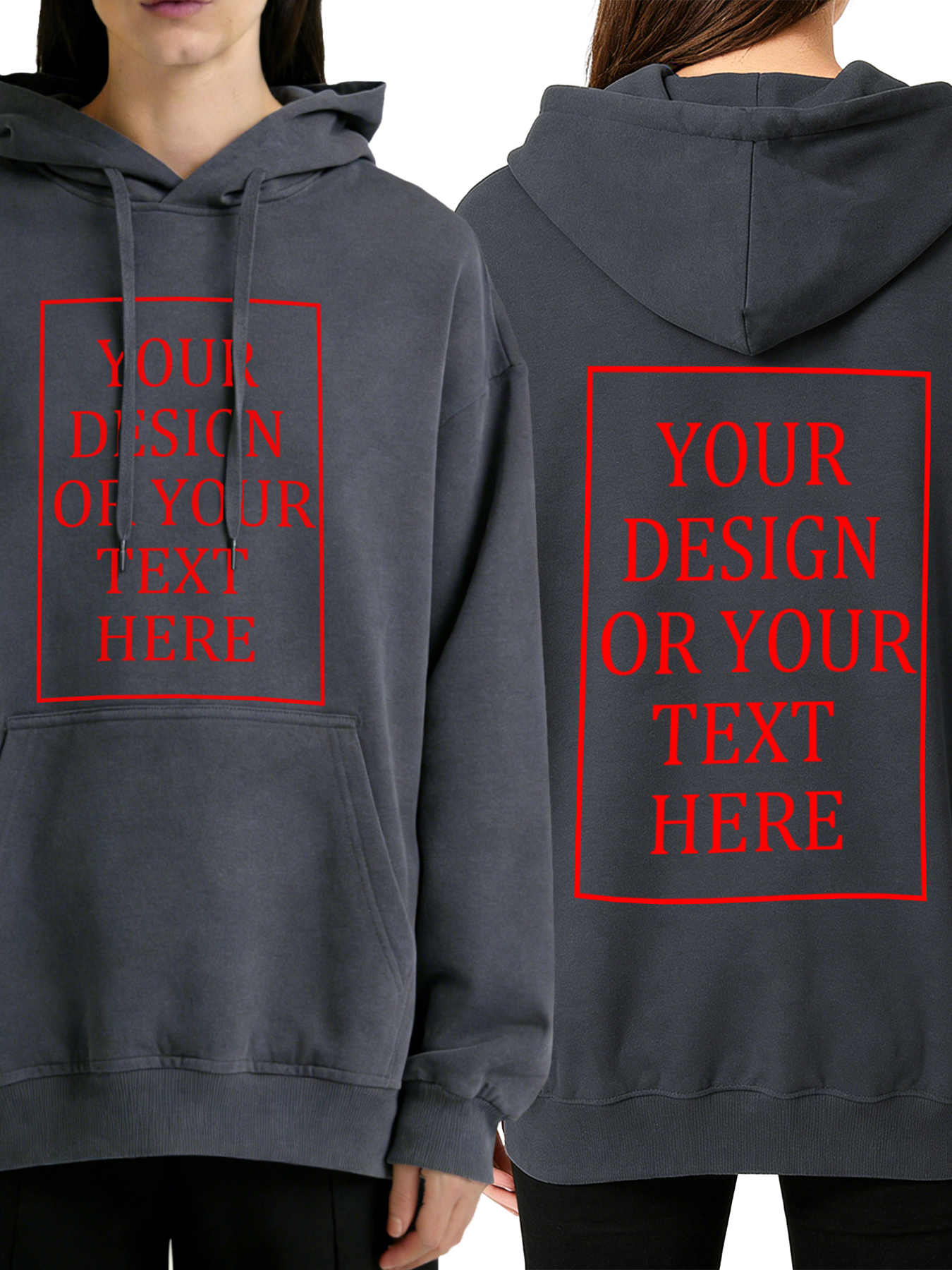 Women's Custom Hooded Sweatshirt - Add Your Own Photo/Text Double-Sided Design