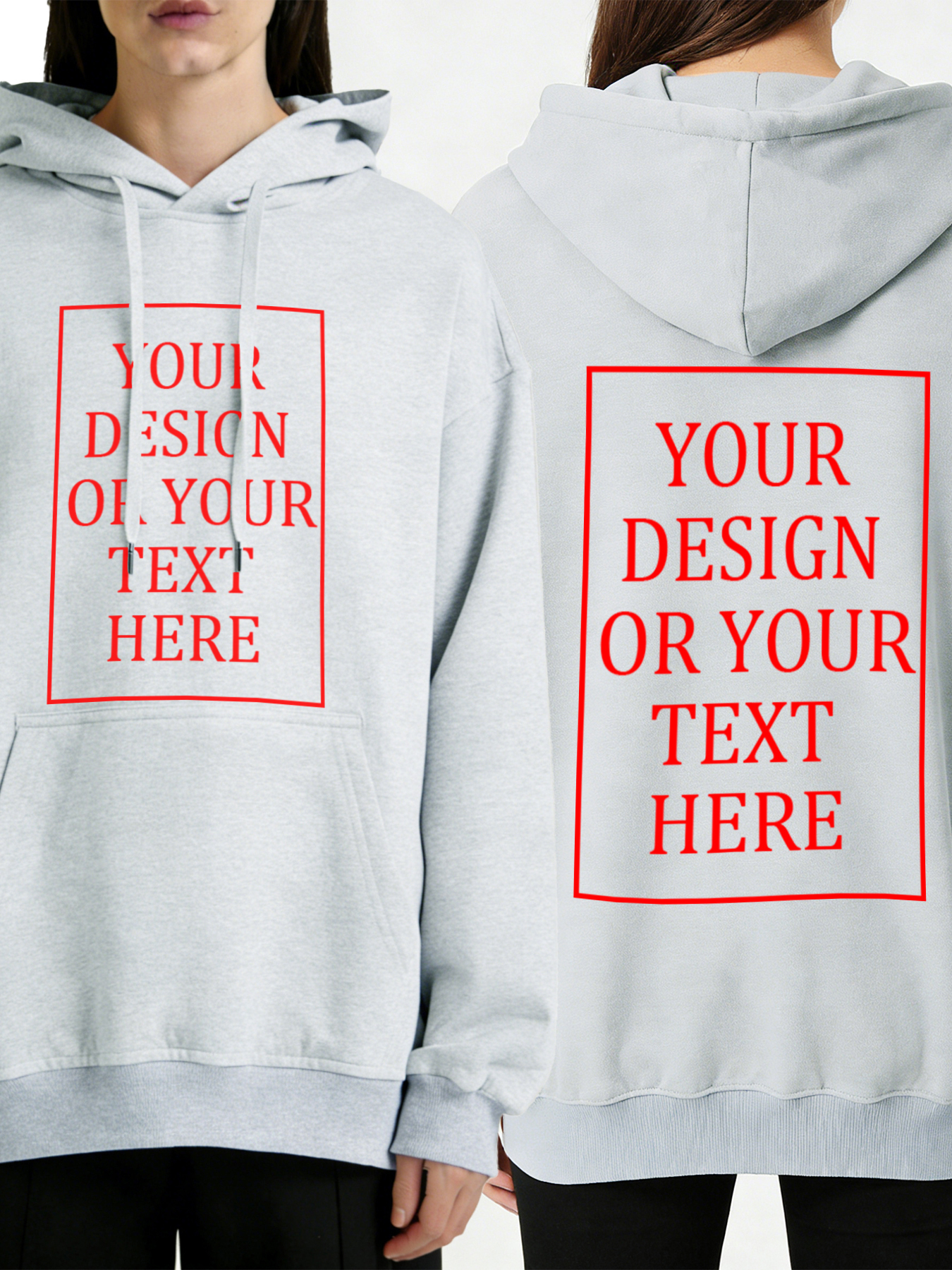 Women's Custom Hooded Sweatshirt - Add Your Own Photo/Text Double-Sided Design