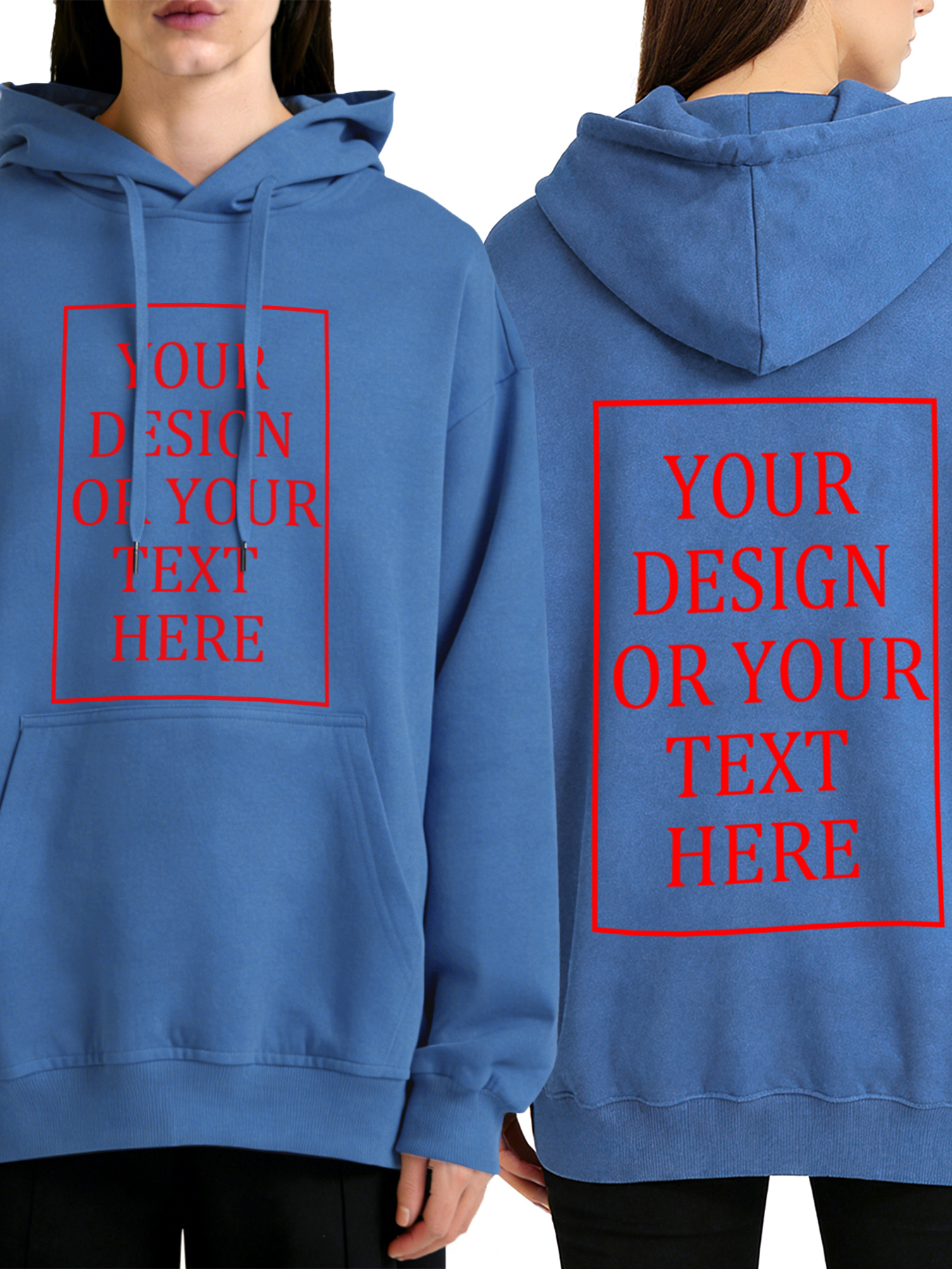 Women's Custom Hooded Sweatshirt - Add Your Own Photo/Text Double-Sided Design