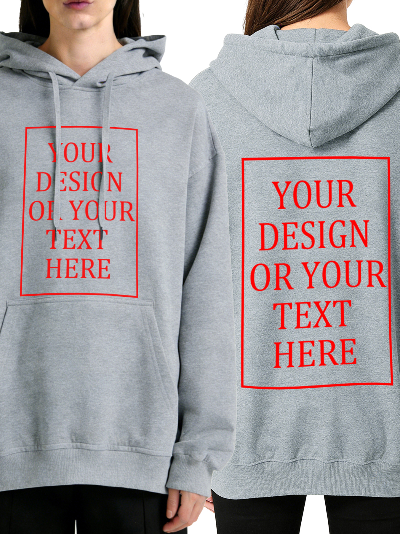 Women's Custom Hooded Sweatshirt - Add Your Own Photo/Text Double-Sided Design