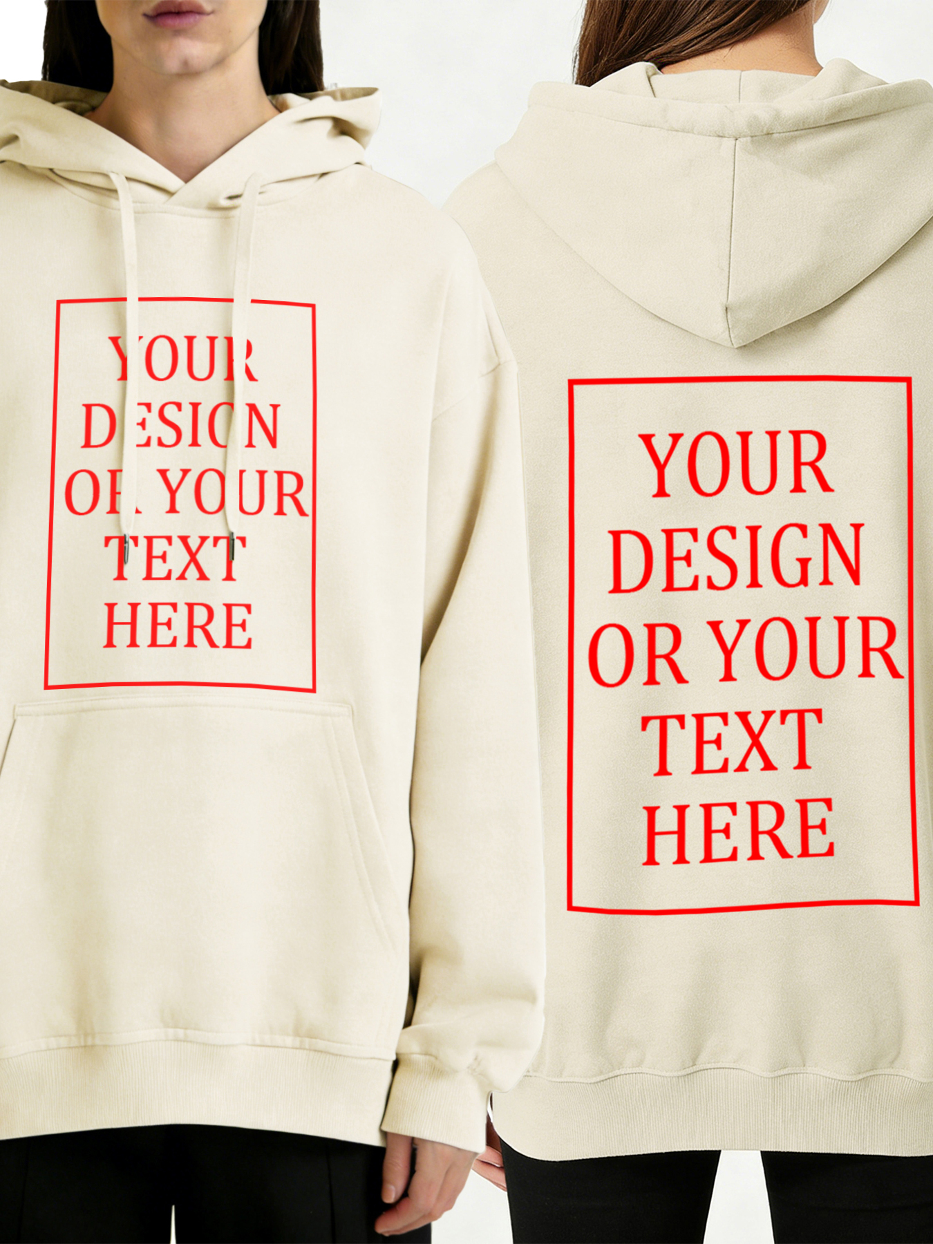 Women's Custom Hooded Sweatshirt - Add Your Own Photo/Text Double-Sided Design