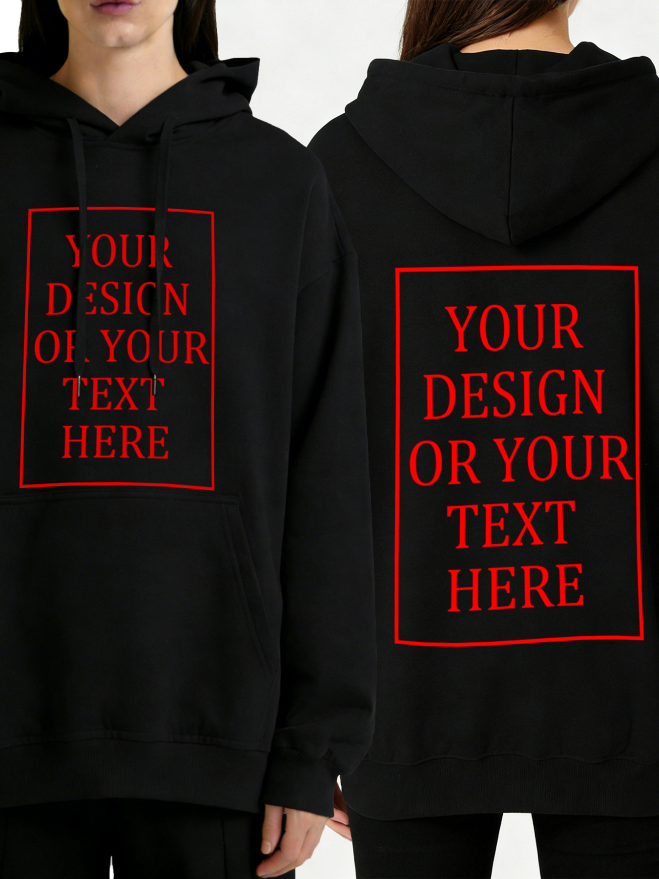 Women's Custom Hooded Sweatshirt - Add Your Own Photo/Text Double-Sided Design