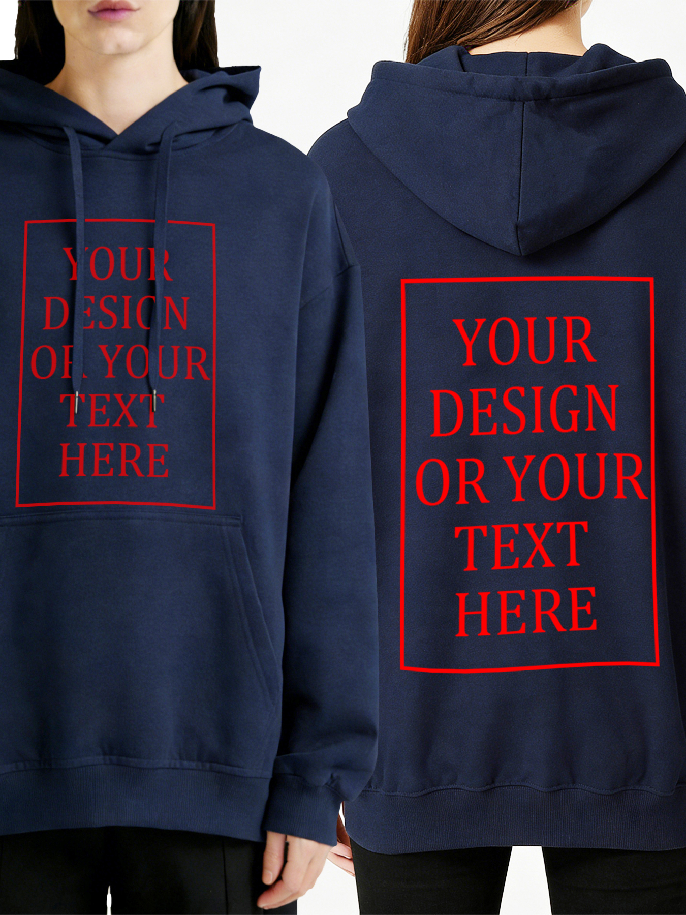 Women's Custom Hooded Sweatshirt - Add Your Own Photo/Text Double-Sided Design