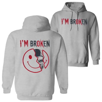 I'm Ok I'm Broken Printed Fleece-lined Unisex Hoodie