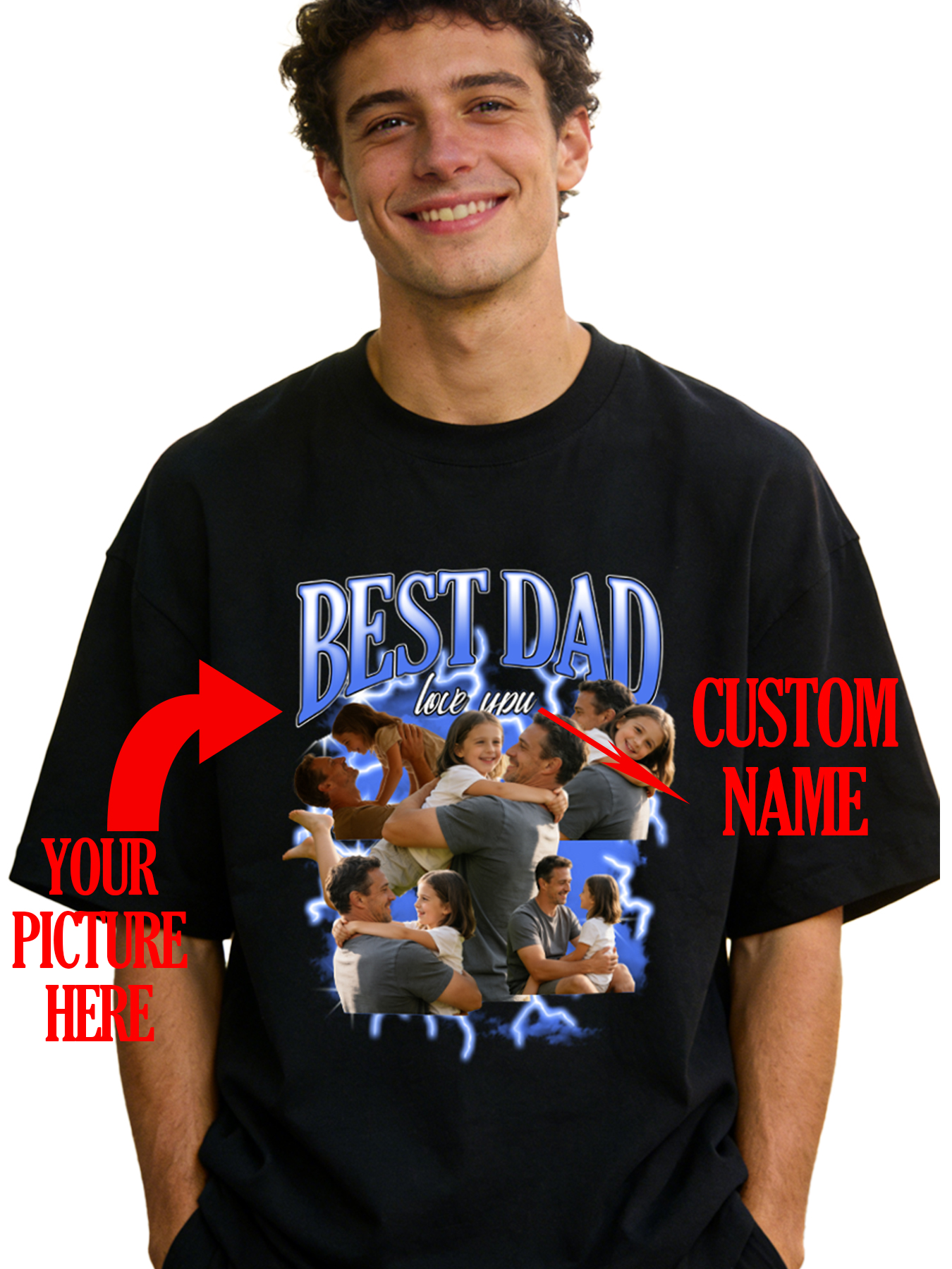 Customized T-shirts, including those with custom faces and retro designs, are excellent birthday gift choices for dads.