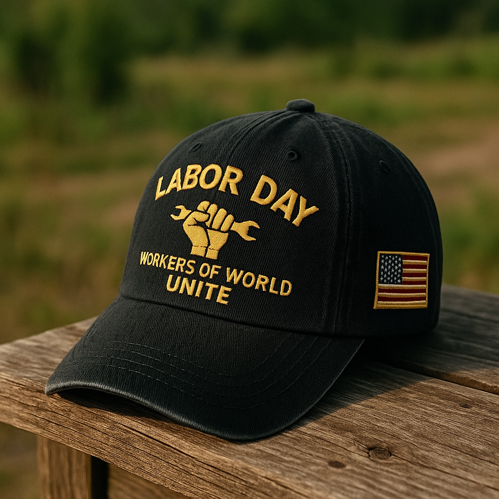 Labor Day “Workers of the World Unite” Embroidered Baseball Cap