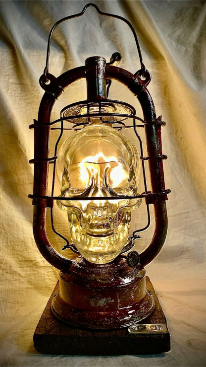 Industrial Gothic Skull Lamp