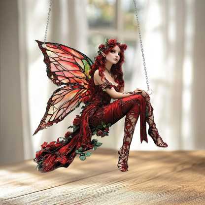Red Fairy Window Hanging