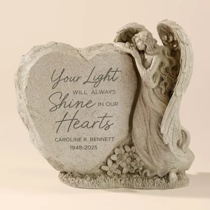 Light Up Memorial Angel Garden Stone
