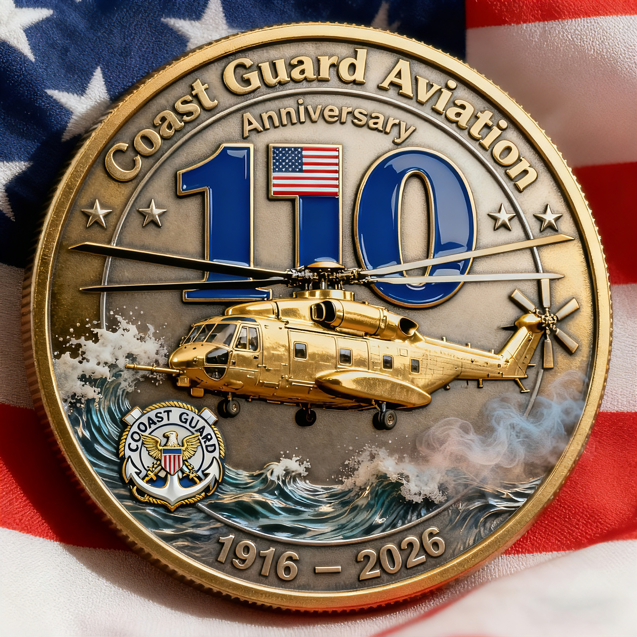 🏆Flash Sale 60% OFF - 🎖️ 110th U.S. Coast Guard Aviation Commemorative Coin: Semper Paratus 🚁