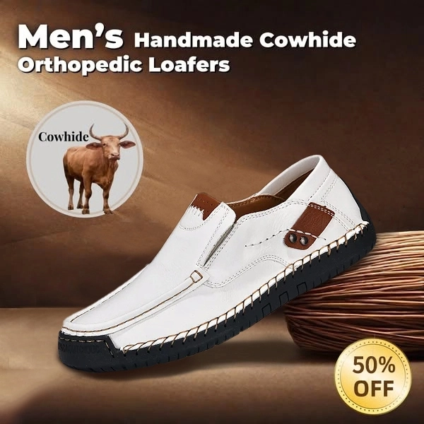 Men's genuine calfskin leather Slip-On Loafers