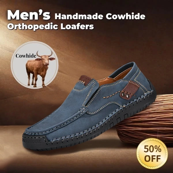 Men's genuine calfskin leather Slip-On Loafers