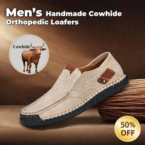 Men's genuine calfskin leather Slip-On Loafers