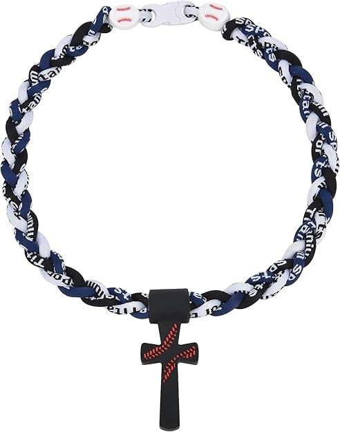 ✝️Triple-Rope Tornado Baseball Necklace – Cross Charm Pendant with "I CAN DO ALL THINGS PHL4:13"⚾