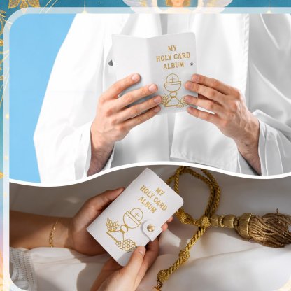 🙏 Genuine Leather Holy Card Holder – Compact Catholic Prayer Card Wallet for Church & Daily Prayer✝️