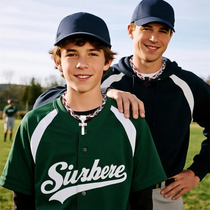 ✝️Triple-Rope Tornado Baseball Necklace – Cross Charm Pendant with "I CAN DO ALL THINGS PHL4:13"⚾