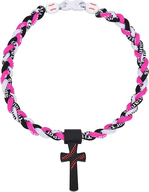 ✝️Triple-Rope Tornado Baseball Necklace – Cross Charm Pendant with "I CAN DO ALL THINGS PHL4:13"⚾