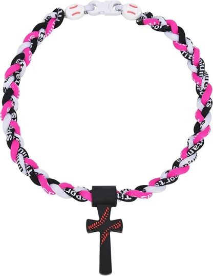 ✝️Triple-Rope Tornado Baseball Necklace – Cross Charm Pendant with "I CAN DO ALL THINGS PHL4:13"⚾