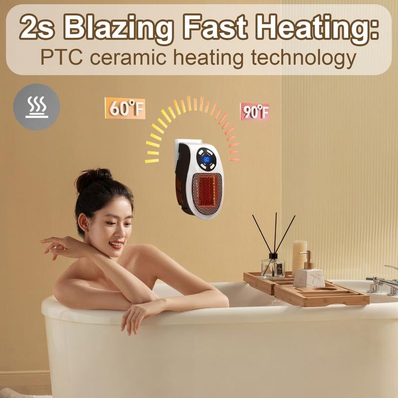 🔥Wall Outlet Space Heater with LED Display