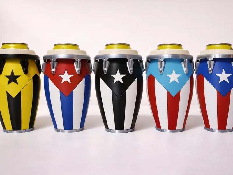 🪘 Conga-Style Can Holder – Celebrate Caribbean Pride, One Sip at a Time
