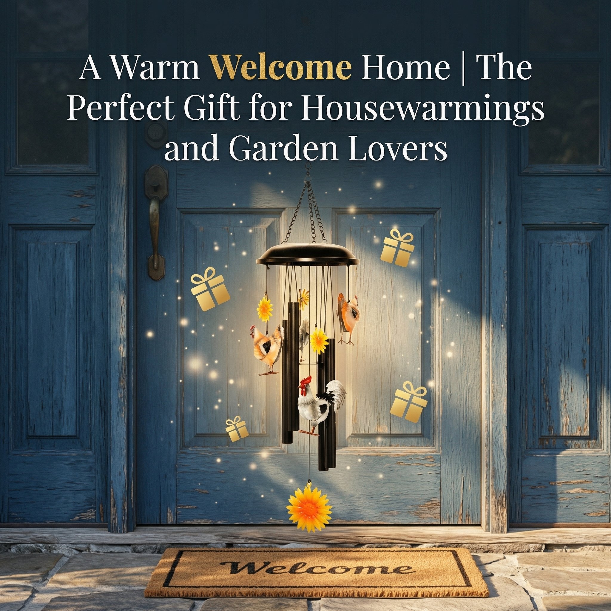 49% Off for Mother's Day🌻Vintage Metal Chicken Wind Chime with Sunflower🐔