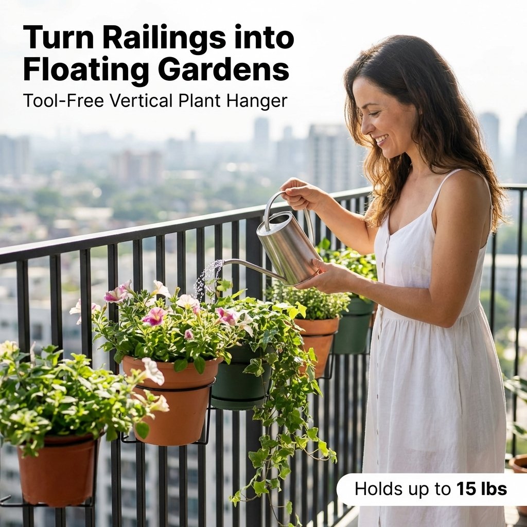 GripVerdeTM Railing Plant Hanger