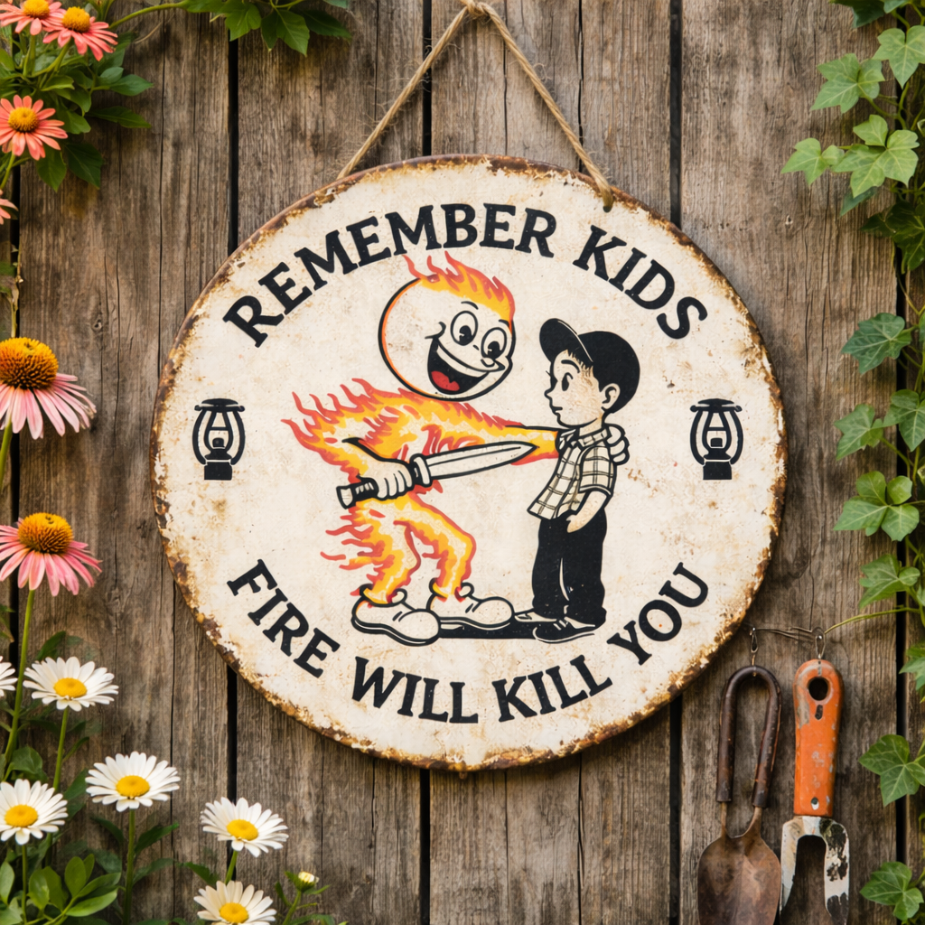 Vintage Dark Humor Garden Metal Sign 🔥