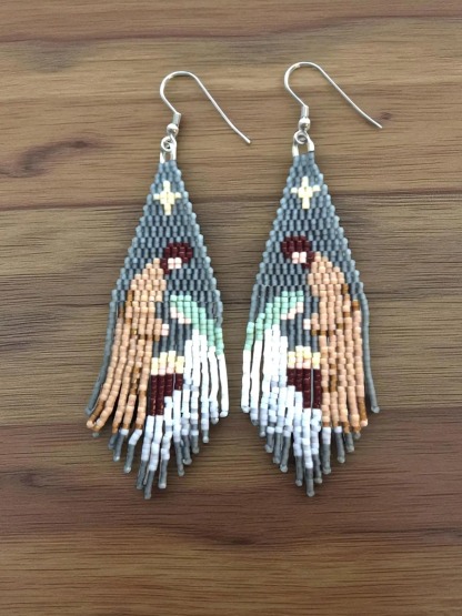 Holy Family Nativity Fringe Earring
