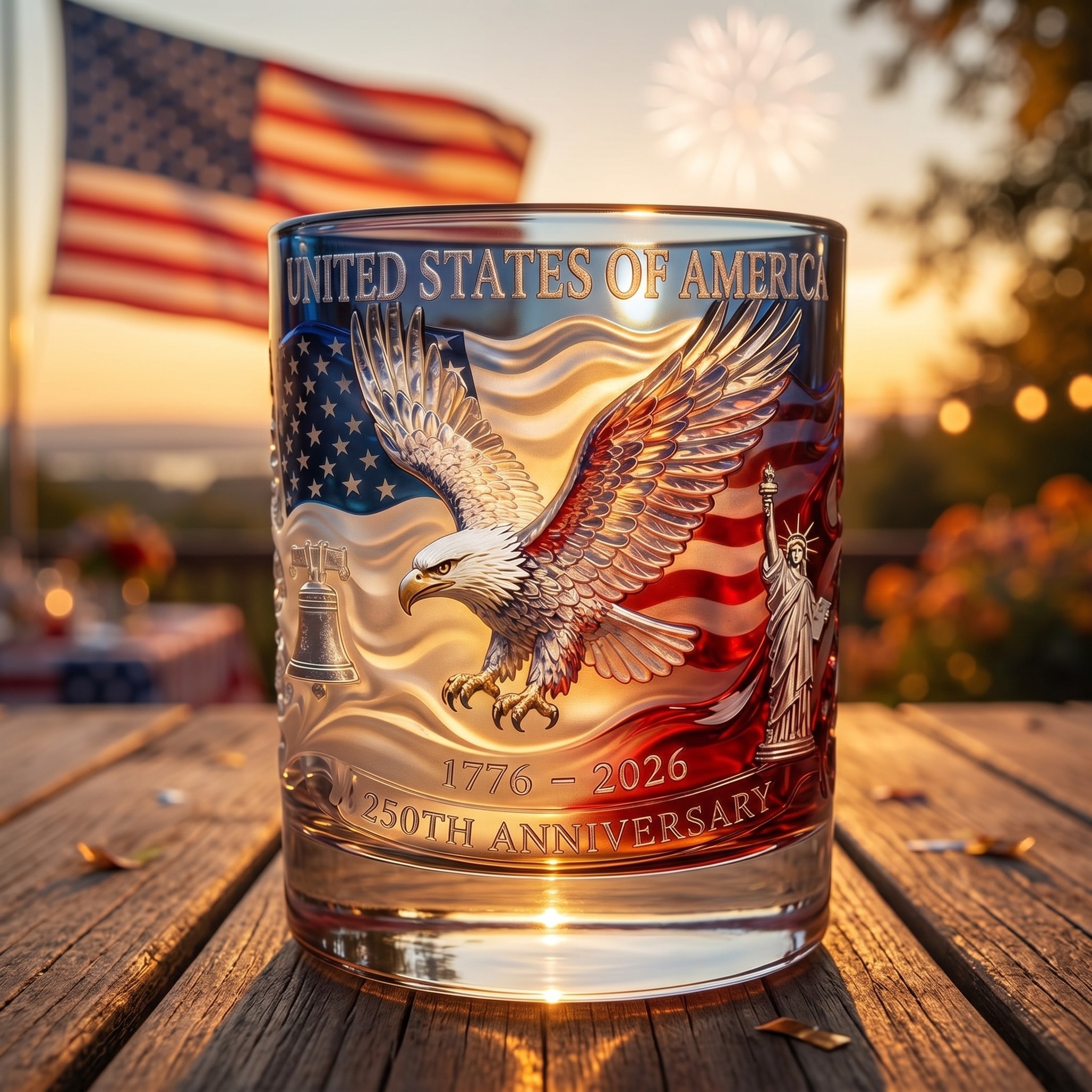Limited Edition 2026 USA 250th Anniversary Commemorative Glass – 1776-2026 Heritage Edition