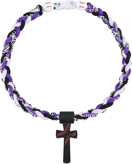 ✝️Triple-Rope Tornado Baseball Necklace – Cross Charm Pendant with "I CAN DO ALL THINGS PHL4:13"⚾