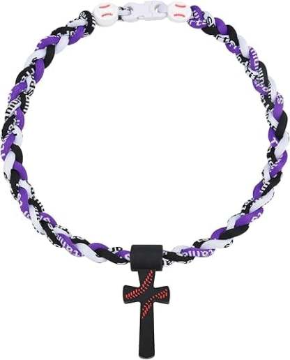 ✝️Triple-Rope Tornado Baseball Necklace – Cross Charm Pendant with "I CAN DO ALL THINGS PHL4:13"⚾