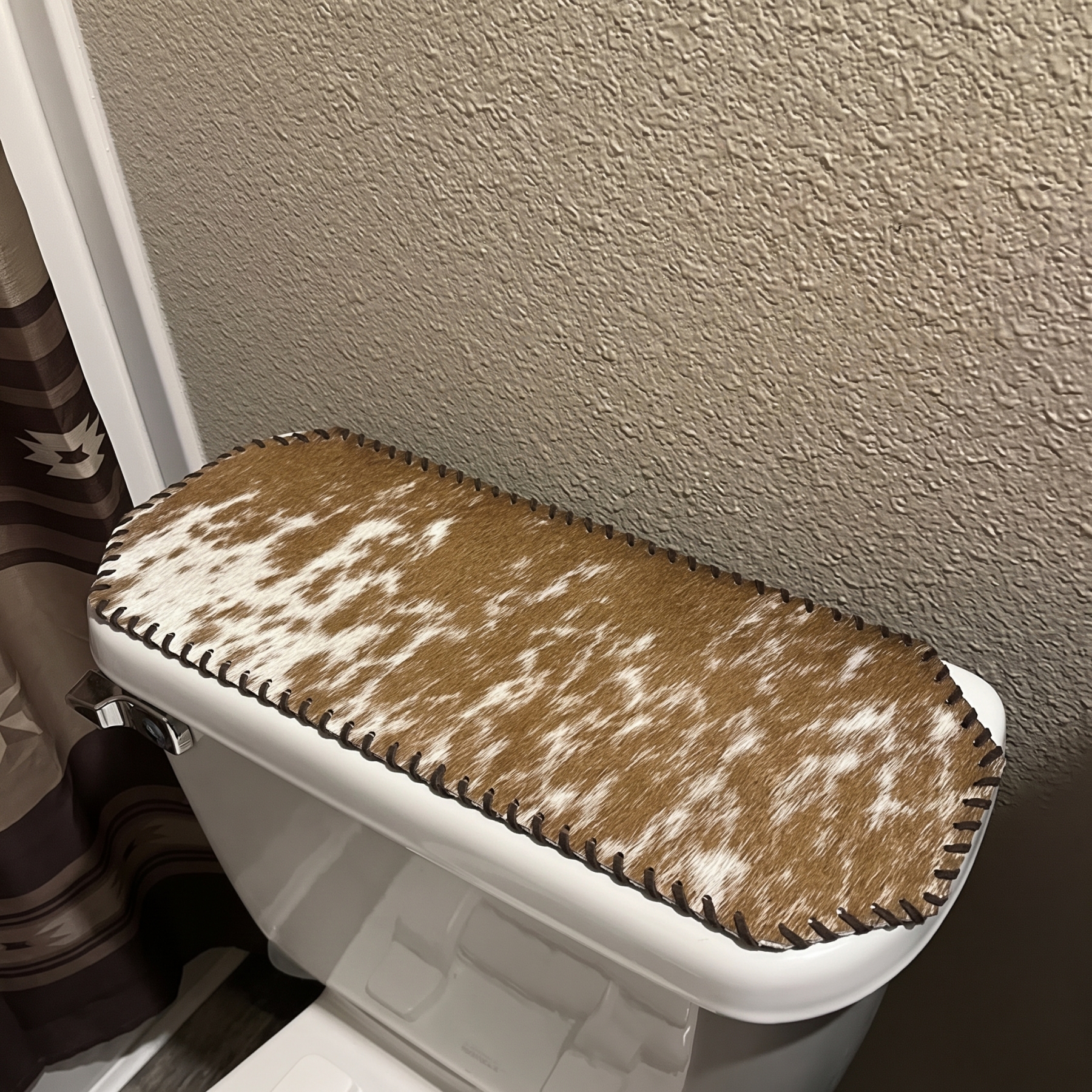 18.5" Speckled Red & White Cowhide Table Runner