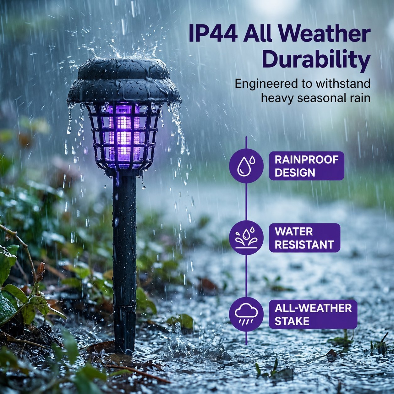🔥 Last Day 50% OFF – 💜💛2-in-1 Solar Mosquito Zapper & Pathway Light 🦟🚫🌙Waterproof & Weather-Resistant