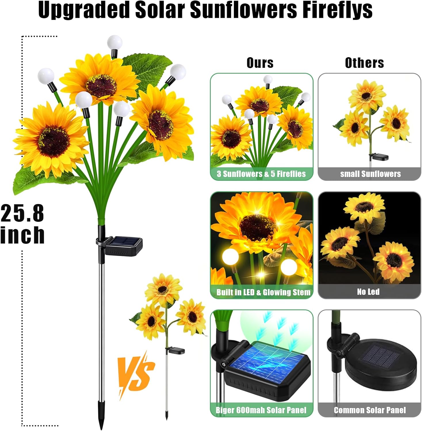 🌻Mother's Day Sale 49% OFF- 🌞Solar LED Sunflower Garden Lights-29.6inch/74cm