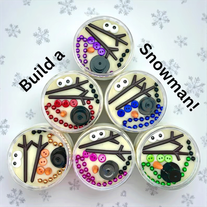 Build a Snowman Playdough Jar