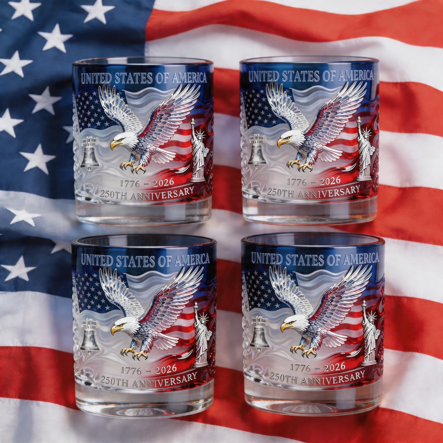 Limited Edition 2026 USA 250th Anniversary Commemorative Glass – 1776-2026 Heritage Edition