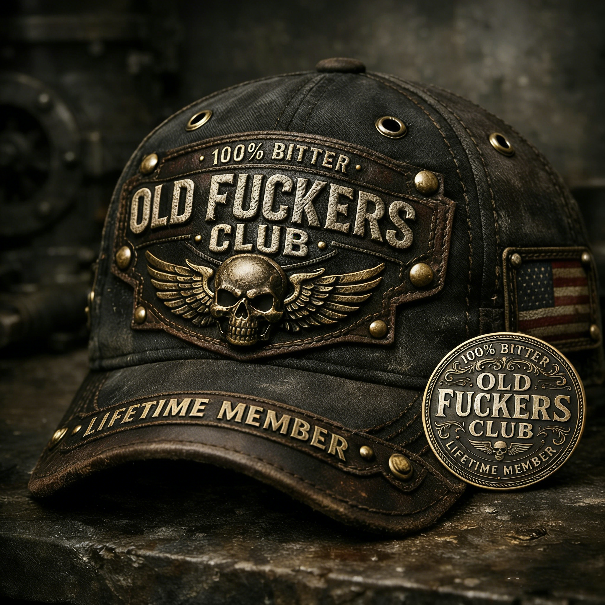 Old Fuckers Club-Vintage Baseball Cap